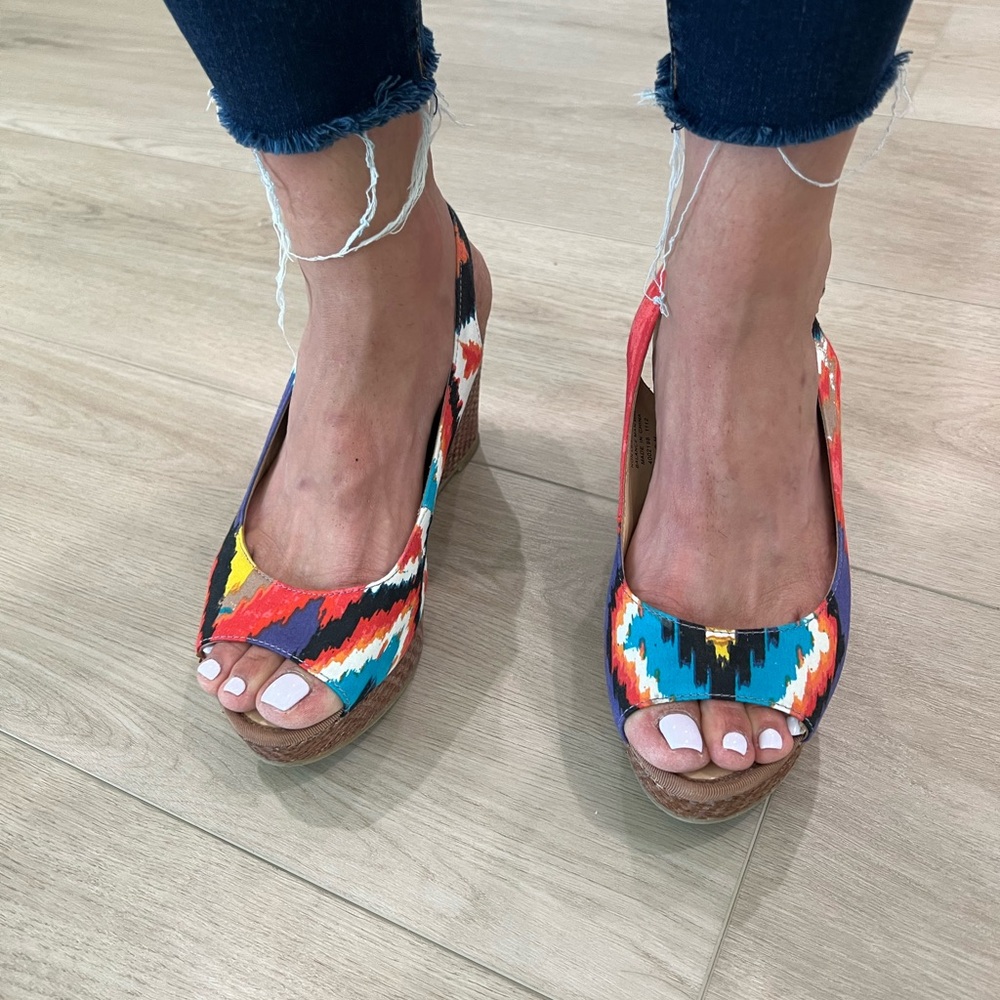 Colorful Wedge Peep-Toe Women's Shoes